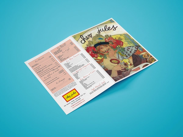  Chez Jules A4 Menu Mockup